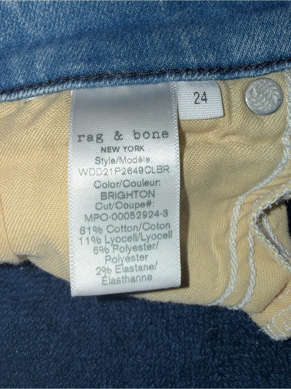 Rag & Bone denim jeans size 24